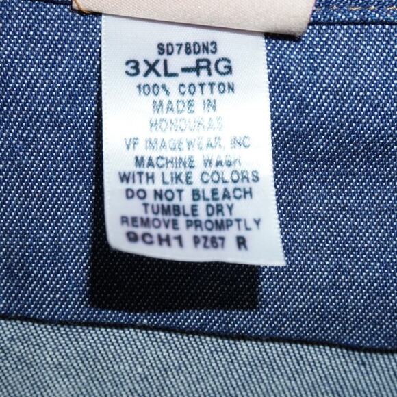 Red Kap 3XL Denim Pearl Snap Work Shirt Western Utility Long Sleeve Blue - Picture 7 of 7